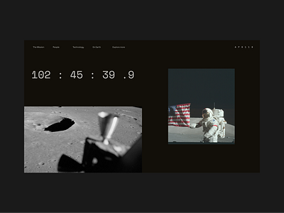 Apollo asymmetric design moon nasa typography ui ui design web