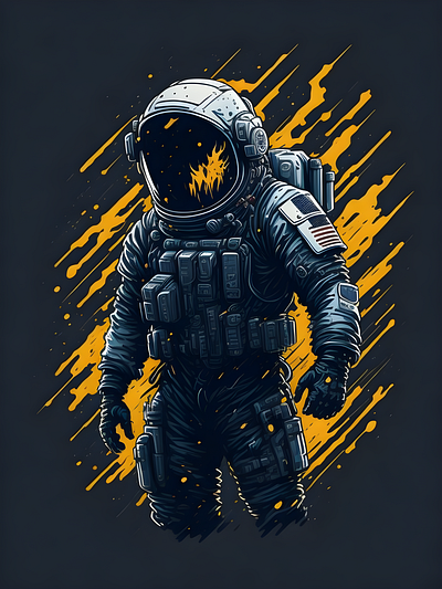 Combat Ready Trooper astronaut galaxy graphic design illustration space splash bac visual communication