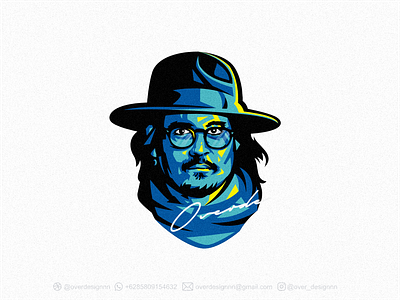 Johnny Depp Illustration branding design graphic design identity illustration johnny depp logo mark tshirt vector