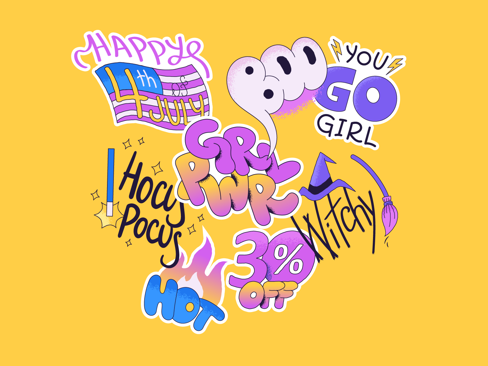 Conifer lettering stickers cartoon design discount girl power graphic halloween icons8 illustration independence lettering stickers