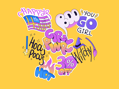 Conifer lettering stickers cartoon design discount girl power graphic halloween icons8 illustration independence lettering stickers