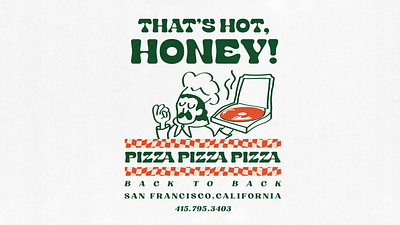 That's Hot, Honey! Illustration backtoback design honey illustration pizza wine