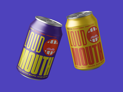 Loud Mouth, Natural Soda with Bark AND Bite 2 design natural packaging soda