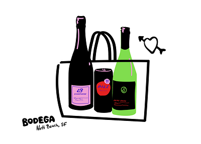 Bodega Wine Bag branding design graphic design honey illustration pilsner typography wine zero zero