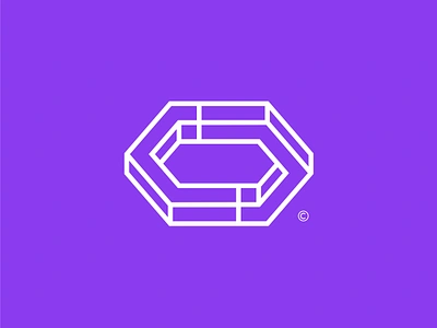 Impossible Loop abstract dimension geometry impossible infinity line logo loop monoline purple ring space symbol