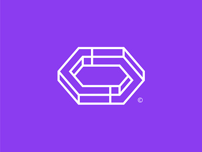 Impossible Loop abstract dimension geometry impossible infinity line logo loop monoline purple ring space symbol