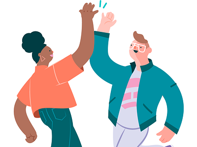 People Cheering and Celebrating celebrating cheerful cheering excited hand clap happy high five illustration jumping for joy love people vector yeah