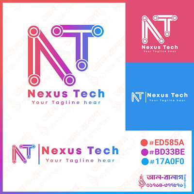 Nexus Tech abdh logo abstracy app logo branding ceative logo gradient logo logo logo design logo designer logo icon minimal logo minimalist logo modern logo symbol vector website logo