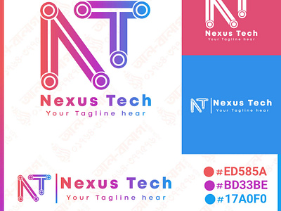 Nexus Tech abdh logo abstracy app logo branding ceative logo gradient logo logo logo design logo designer logo icon minimal logo minimalist logo modern logo symbol vector website logo