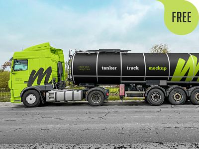 Tanker Truck – Free Mockup PSD auto car cistern free freebie fuel gas logo mockup petrol tank tanker truck transport truck vehicle
