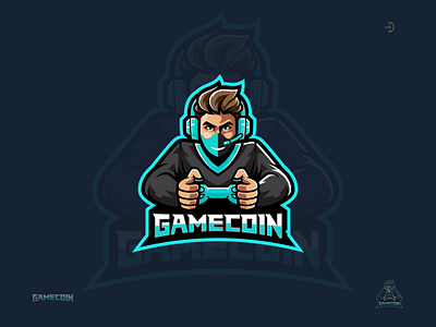 Game and man mascot logo branding cartoon logo coin logo design elegant game coin logo game logo game mascot logo games logo graphic design illustration logo logo design man logo mascot mascot logo modern pictorial logo vector