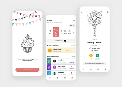 Birthday Reminder App design product design