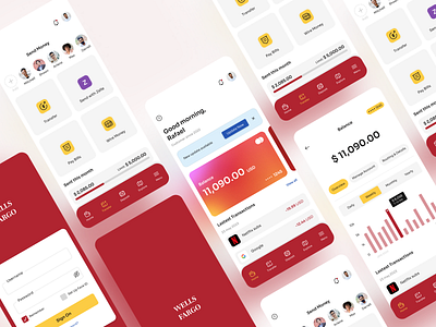 Wells Fargo Banking App Redesign app banking figma finance mobile redesing ui ux wells fargo