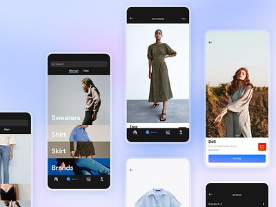 Try-On Revolution: Virtual Dressing Room App with VR Technology appdesign arapp ardesign augmentedreality fashionapp fashiondesign fashioninnovation fashiontech iosapp mobile ui uidesign userexperience userinterface uxdesign virtualdressingroom virtualfashion virtualreality virtualtryon vrshopping