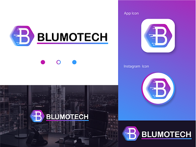 Blumotech logo app branding design graphic design illustration logo typography ui ux vector