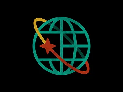 Planet branding globe graphic design logo planet retro space star vintage