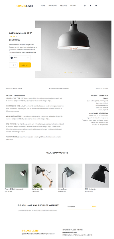 Orange light-Product landing page landing page ux