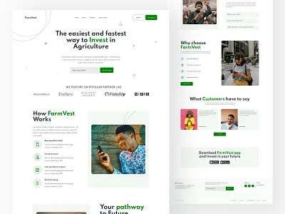 FarmVest agriculture cryptocurrency design finance fintech investment landing page startup ui ui design uiux website website design