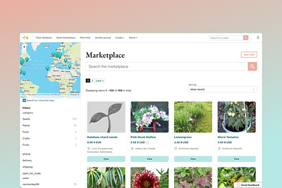 Marketplace makeover cards commerce filters map marketplace ui