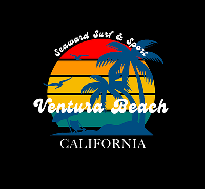 Shirt Design for Ventura Surf shop beach branding california creative design illustration logo pixelmator surf ui ventura