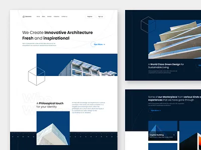 Delution - Architecture Platform agency apartment architecture building card clean design exterior house interior landingpage minimalist property realestate ui uiux website