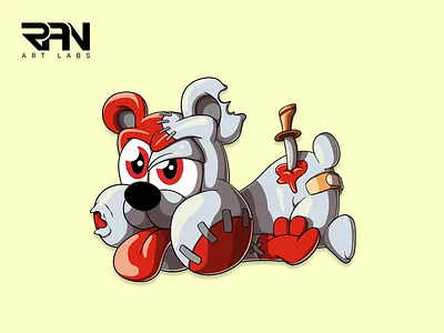 Cute evil teddy bear cartoon mascot character design cartoon character cartoon style cute mascot cute teddy bear evil teddy bear illustration mascot merchandise t shirt teddy bear