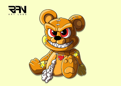 Cute evil teddy bear cartoon mascot character design cartoon character cartoon style cute mascot cute teddy bear evil teddy bear mascot merchandise t shirt teddy bear