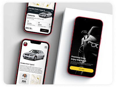 Car Ride App Design branding ride share ui