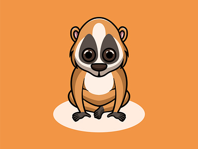 Cute Baby Slow Loris Meditation design graphic design positive vibes ui