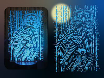 Owl collection freelance illustration led lamp line owl vector