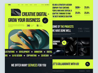 Sigma - Creative Agency Landing Page Animation agency agency design animation branding clean company creative graphic design landingpage logo minimalist modern motion graphics ui uiux web design website