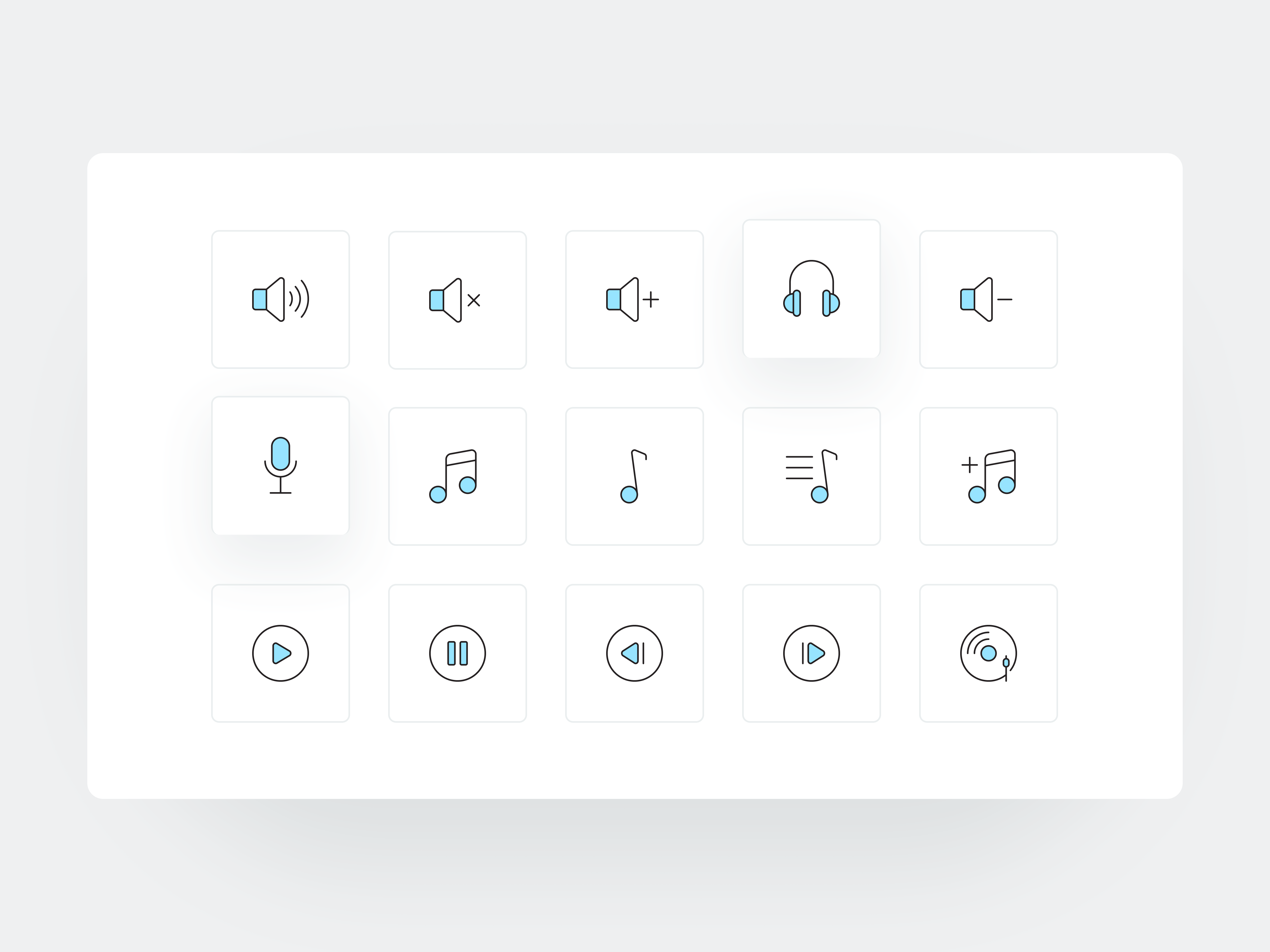 Music Player Icons icon icon set iconography icons iconset music music player sound uiux vector