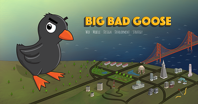 Biggie Le Goose In San Francisco design illustration landing page logo