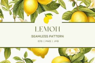 Handpainted Lemon Seamless Pattern background design graphic design lemon pattern seamless