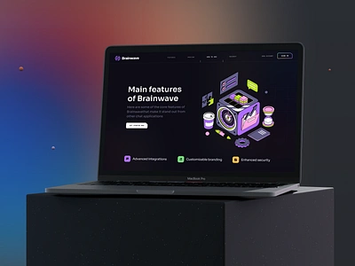 Brainwave UI Kit x Mockup N.03 3d clean dark theme desktop gradient illustration imac imac mockup landing landing page laptop macbook mockup minimal mockup mockup template ui ui design ux ux design web design