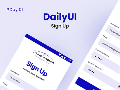 Daily UI - Sign Up #DailyUI app daily daily ui daily ui 001 dailyui mobile mobile app sign up signup design signup ui ui