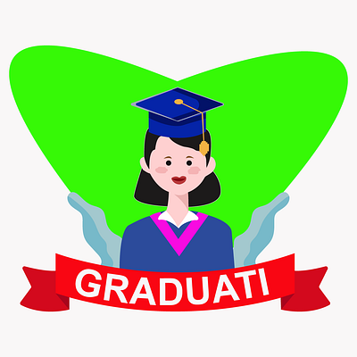 Graduation Vector Illustration banner design book cover design branding business card design design facebook cover design flat illustration design flyer design graphic design id card design illustration logo logo design motion graphics photo edition photo manipulation photo retouching typography vector