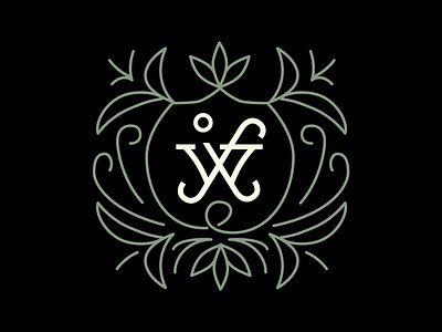 W.I.F Monogram crest leaf logo monogram nature w letter
