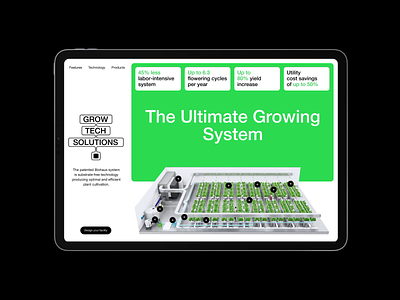 GrowTech Solutions agriculture agro tech bio tech brand identity cannabis corporate identity eco ecommerce green grow nocode organic plant redis tech company web design webflow weed