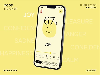 Mood Tracker Mobile App (iOS, Android) animation app branding design illustration logo mental health mobile mood tracker online purrweb self control tracker ui ux