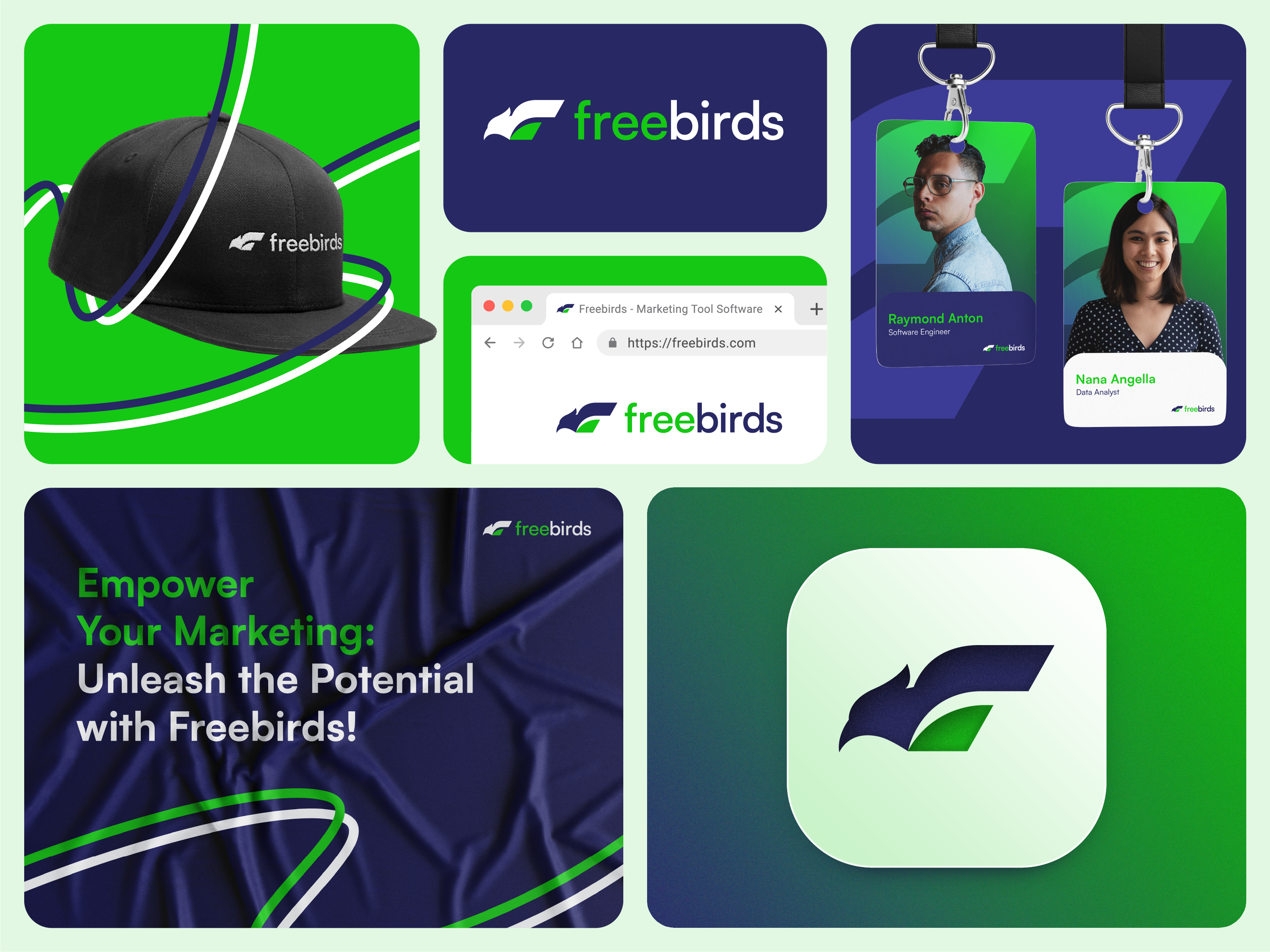 Freebirds Logo and Brand Concept bird brand brand and identity brand guideline brand identity branding crm design eagle fly graphic design hawk illustration logo marketingtool mockups ribbon startups visual identity wings