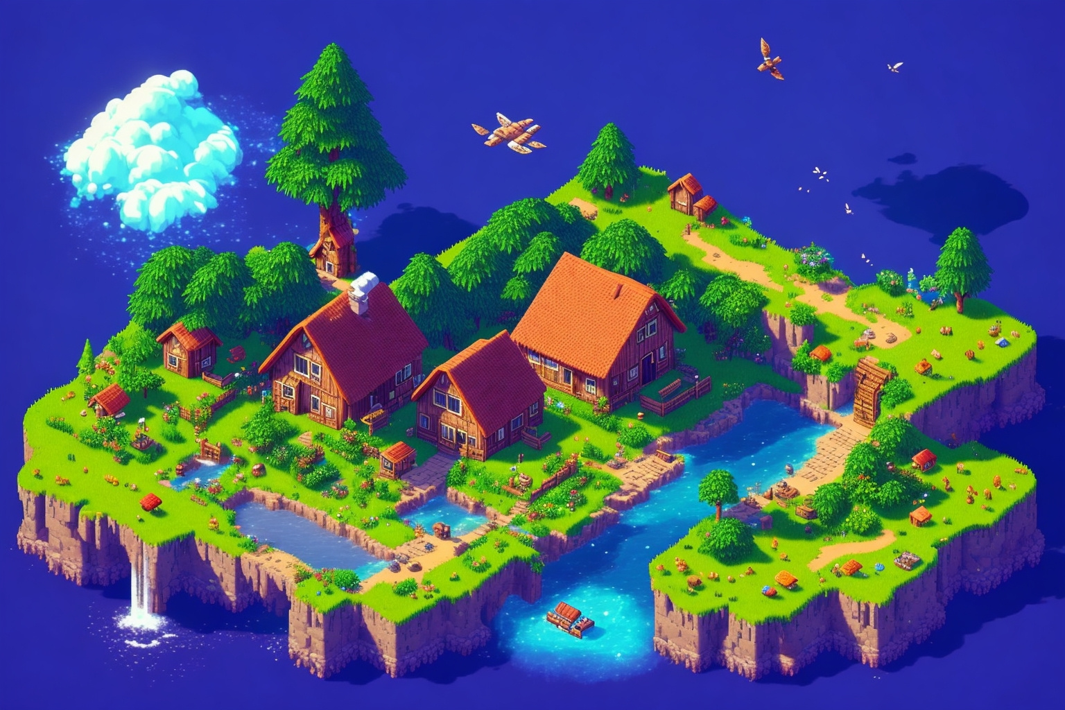 Island Cottage Pixel art by EscanorZama on Dribbble