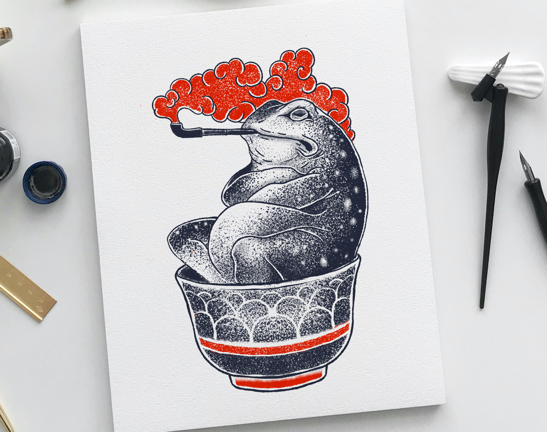 Frog advertising animals art brush design digital drawing frog graphic illustration stile tatu