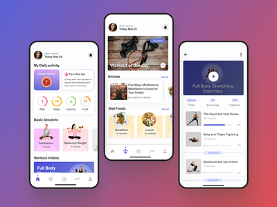 Wellness App dailyui dailyuichallenge design figma fitnessapp gratitude healthapp superdribbble ui uxui uxuidesigner wellnessapp