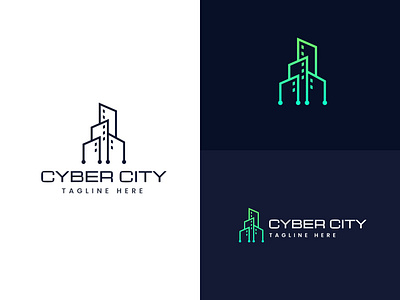Cyber City Logo Design: Logo Design 3d animation app branding design graphic design illustration logo logo branding logo design trenidng logo ui vector