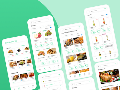 Design for an online supermarket product recipes seasonal