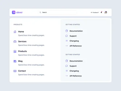 Minimal meganav dropdown with two columns - Webpixels bootstrap columns components dropdownmenu minimalism product design responsiveui ui design uiux user interface website