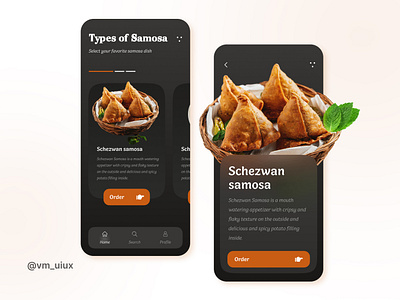 Mr. Samosa Shop Mobile Application 3d app appdesign application colorcombination design figma food foodlover mobile mobile app rustyorange samosa schezwan schezwansamosa typography ui uiux ux vm uiux