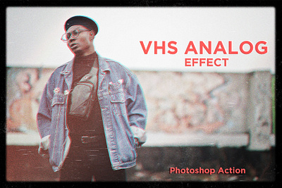 VHS Analog - Photoshop Action 80s 90s analog film color effect dust film burns film camera filtre glitch grain gritty instagram noise old old photo retro retro style vhs vintage vintage camera
