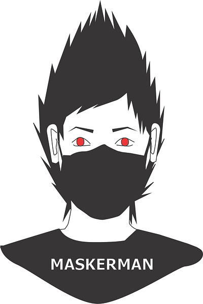 Maskerman anime black emo face graphic design illustration manga mask